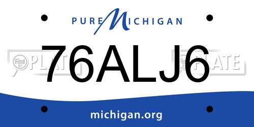 76ALJ6 Michigan License Plate
