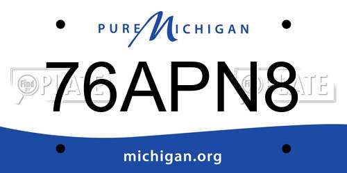 76APN8 Michigan License Plate