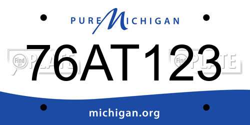 76AT123 Michigan License Plate