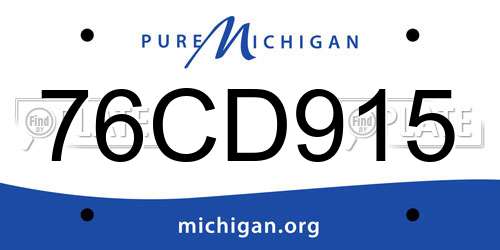76CD915 Michigan License Plate