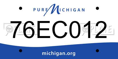 76EC012 Michigan License Plate