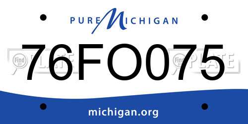 76FO075 Michigan License Plate
