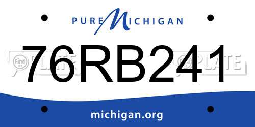 76RB241 Michigan License Plate