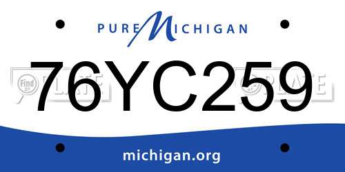 76YC259 Michigan License Plate