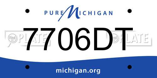 7706DT Michigan License Plate