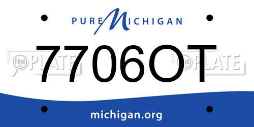 7706OT Michigan License Plate