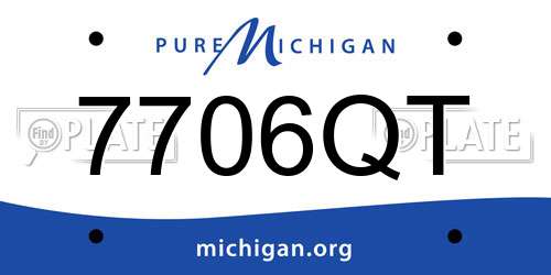 7706QT Michigan License Plate