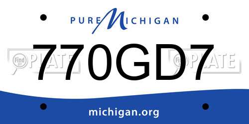 770GD7 Michigan License Plate