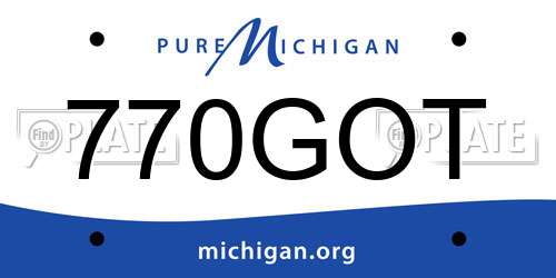 770GOT Michigan License Plate