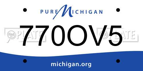 770OV5 Michigan License Plate