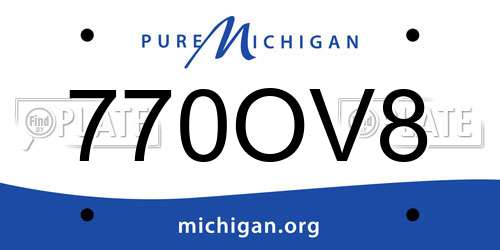 770OV8 Michigan License Plate