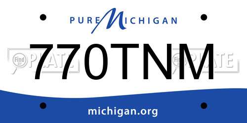 770TNM Michigan License Plate