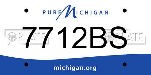 7712BS Michigan License Plate