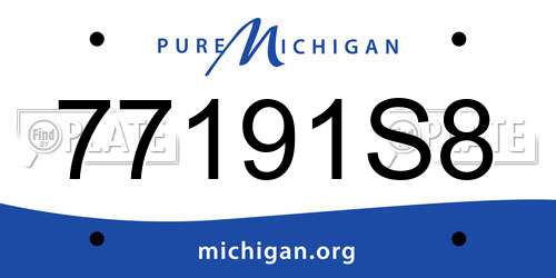 77191S8 Michigan License Plate