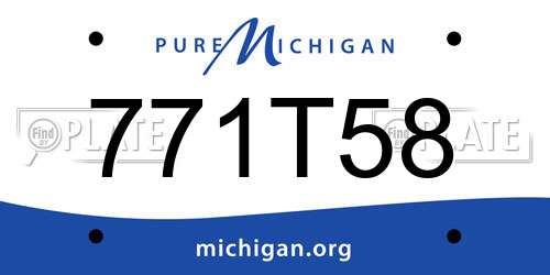 771T58 Michigan License Plate