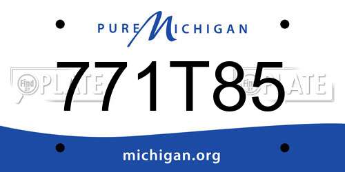 771T85 Michigan License Plate