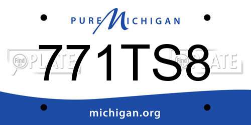 771TS8 Michigan License Plate