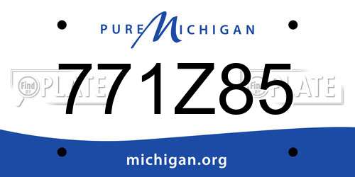 771Z85 Michigan License Plate