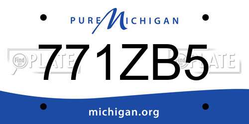 771ZB5 Michigan License Plate