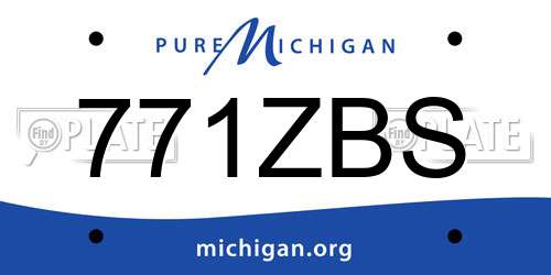 771ZBS Michigan License Plate