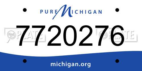7720276 Michigan License Plate
