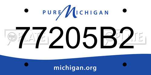 77205B2 Michigan License Plate