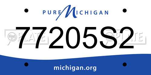 77205S2 Michigan License Plate