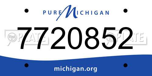 7720852 Michigan License Plate