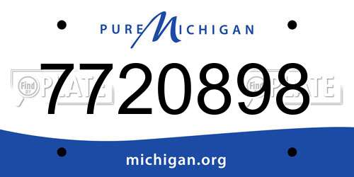 7720898 Michigan License Plate