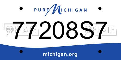 77208S7 Michigan License Plate