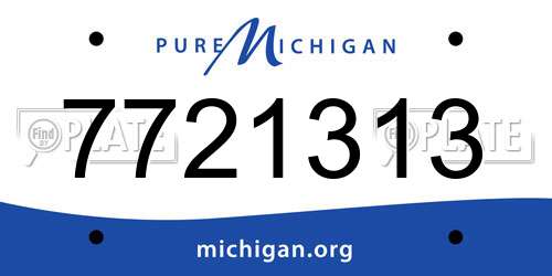 7721313 Michigan License Plate