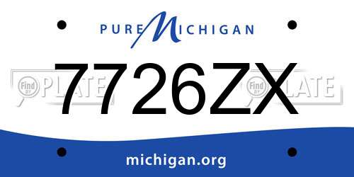 7726ZX Michigan License Plate