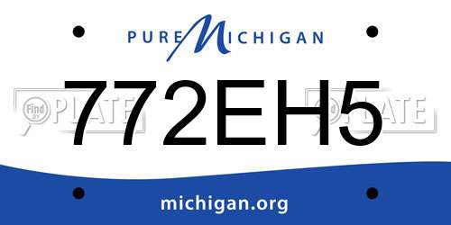 772EH5 Michigan License Plate