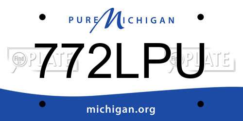 772LPU Michigan License Plate