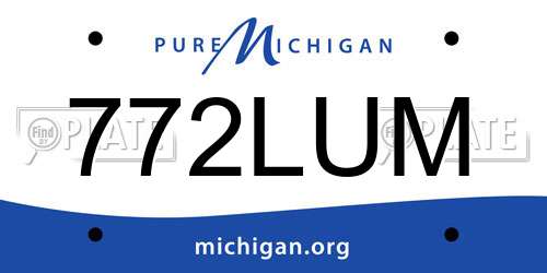 772LUM Michigan License Plate