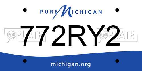 772RY2 Michigan License Plate