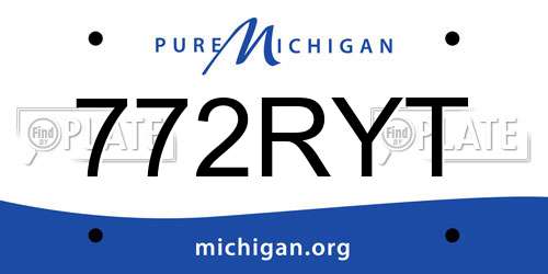 772RYT Michigan License Plate
