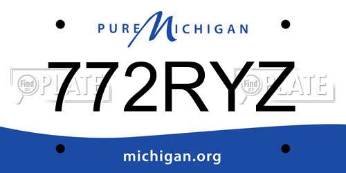 772RYZ Michigan License Plate