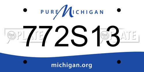 772S13 Michigan License Plate