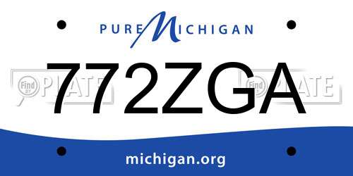 772ZGA Michigan License Plate