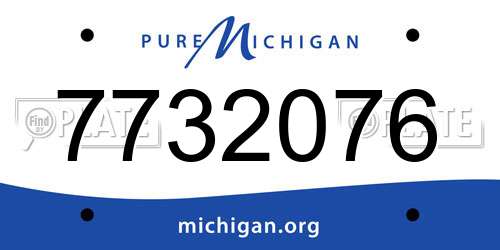 7732076 Michigan License Plate