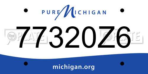 77320Z6 Michigan License Plate