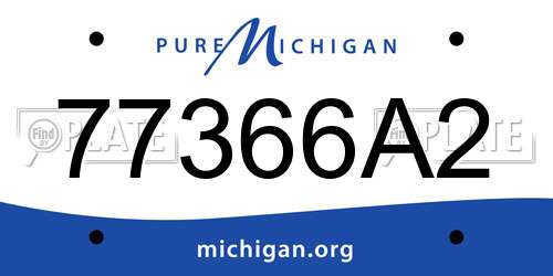 77366A2 Michigan License Plate