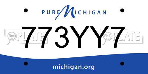 773YY7 Michigan License Plate