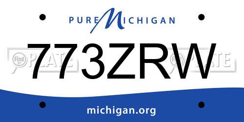 773ZRW Michigan License Plate