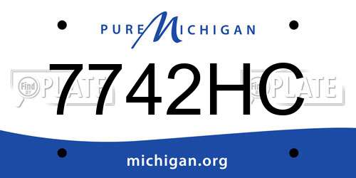 7742HC Michigan License Plate