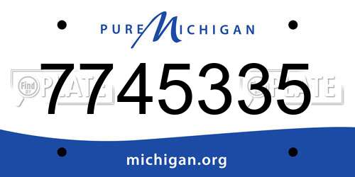 7745335 Michigan License Plate