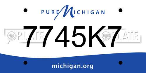 7745K7 Michigan License Plate