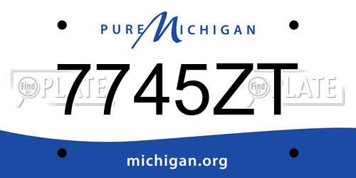 7745ZT Michigan License Plate