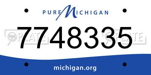 7748335 Michigan License Plate